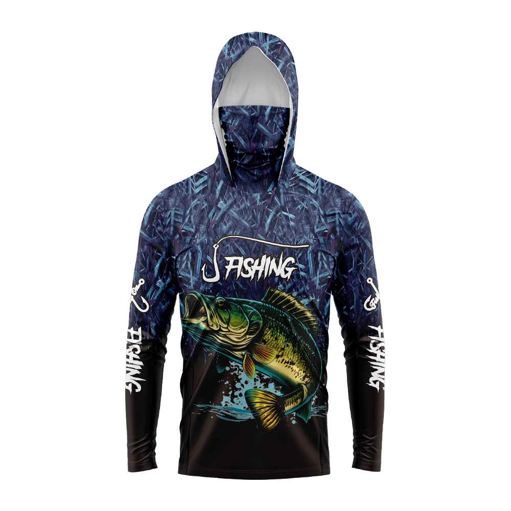 Fishing Hoodie - هودي للرجال بطبعة سمكة القاروص مع