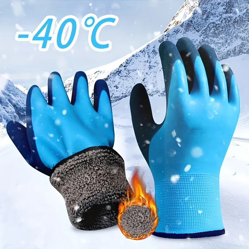 Fishing Gloves - قفازات ميكانيكية شتوية مقاومة للماء ودافئة،