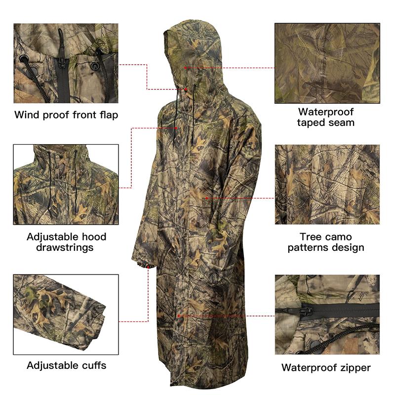 معطف مطر مموه للبالغين طويل مق - مراجعة Fishing Rain Suit وسعره
