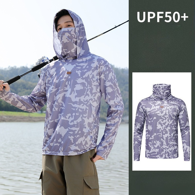 قميص صيد للرجال بغطاء رأس، ملا - مراجعة Fishing Mask Sun Protection وسعره