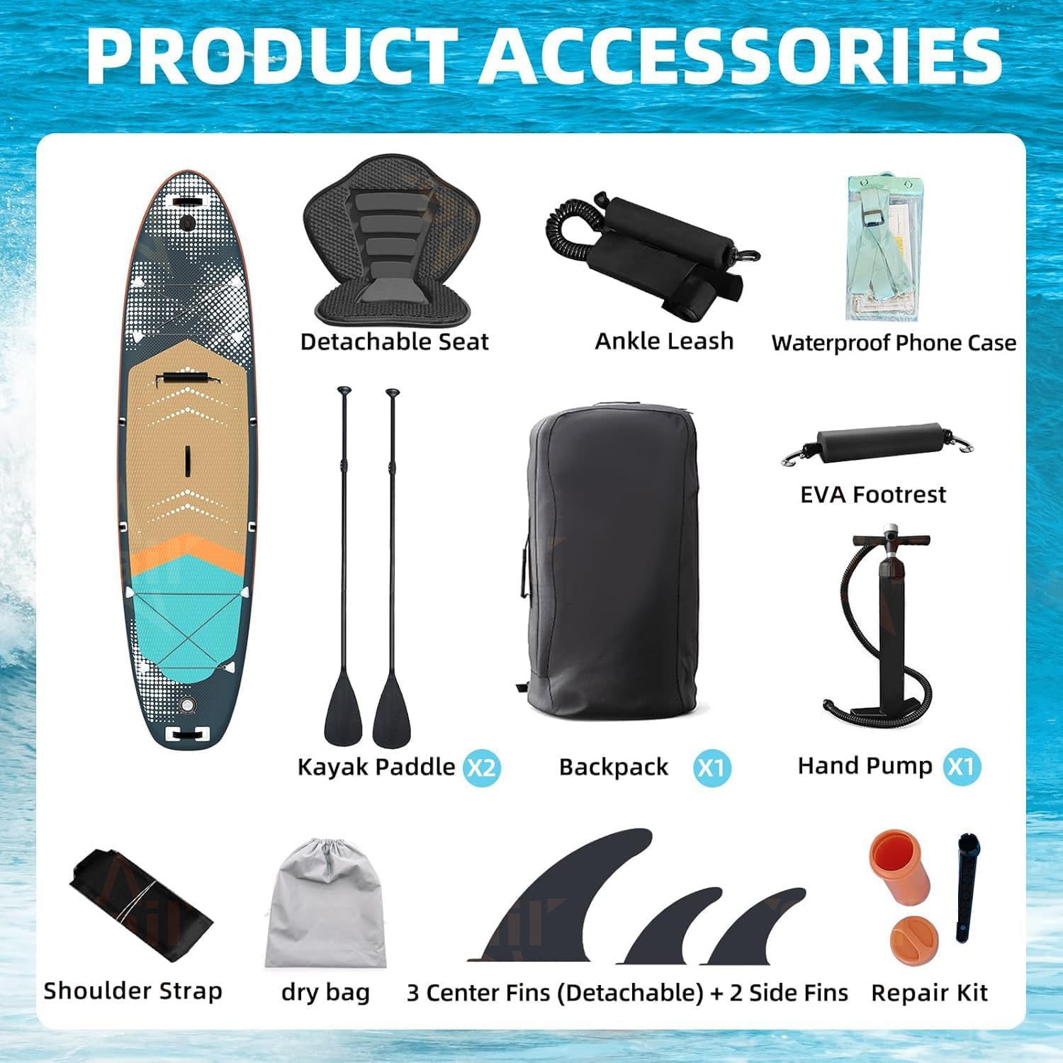 لوح تجديف قابل للنفخ متعدد الا - مراجعة Fishing Backpack وسعره