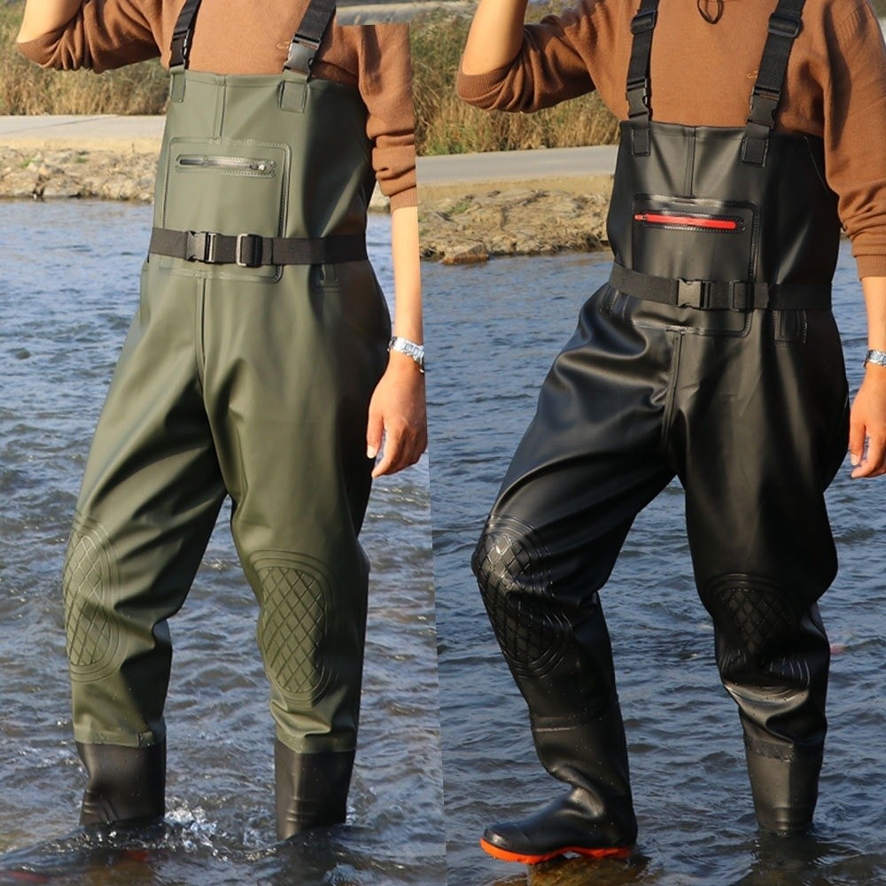 بدلة صيد مفيدة من البولي فينيل - مراجعة Fishing Pants Waterproof وسعره