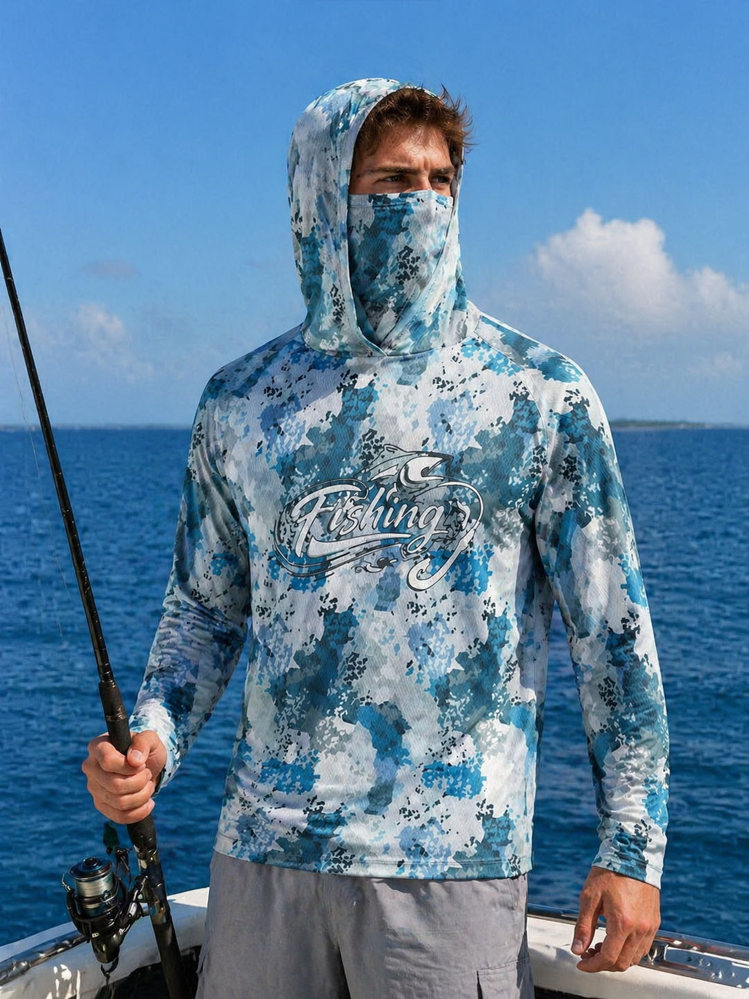 قميص صيد للرجال بغطاء للرأس، م - مراجعة Fishing Hoodie وسعره